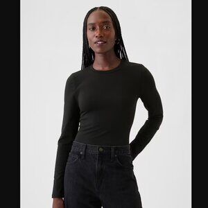 GAP Modern T-Shirt Bodysuit Black Long Sleeve XL Tall